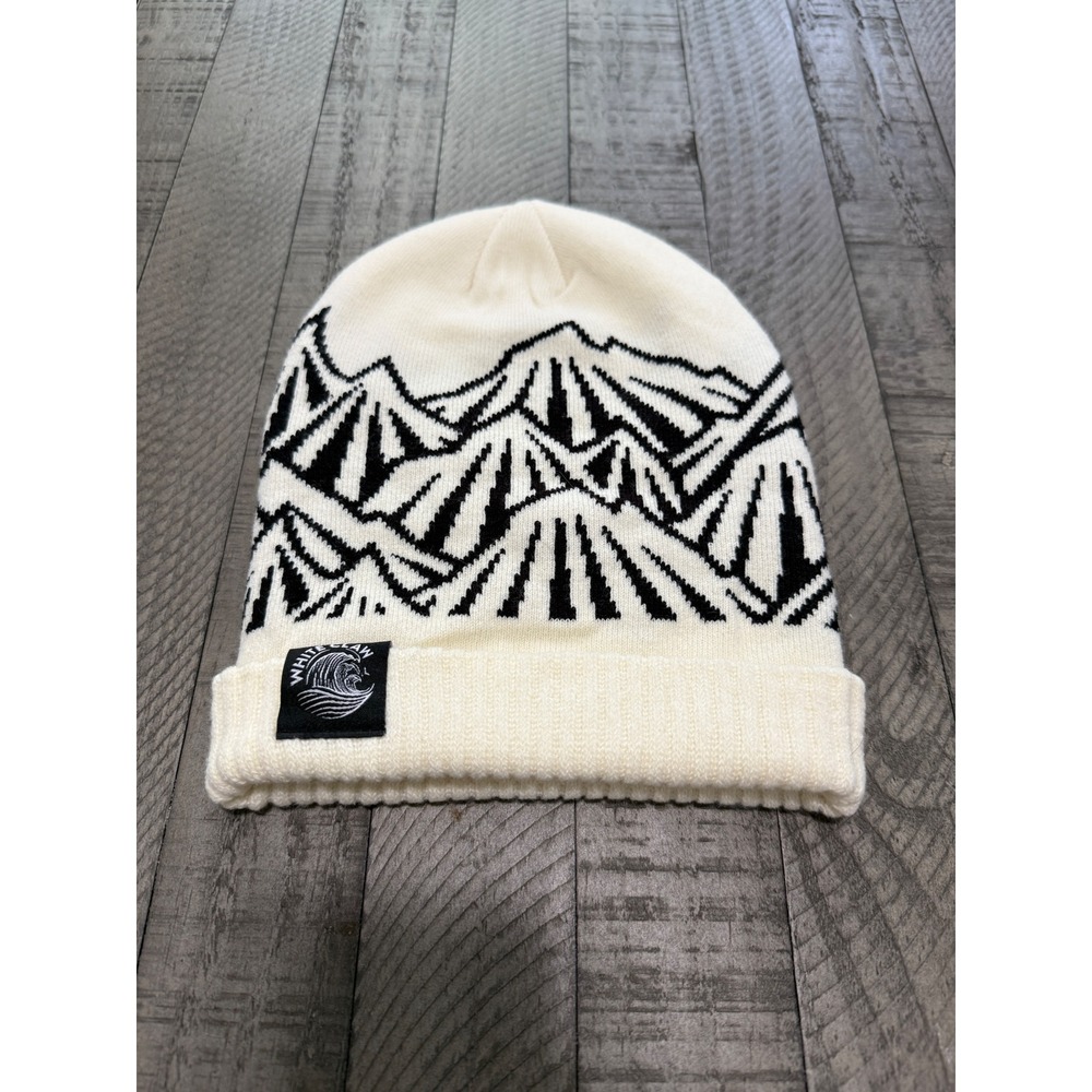 White Claw Womens OS Beanie Mountain Range Cream Black Sundance Film Festival
